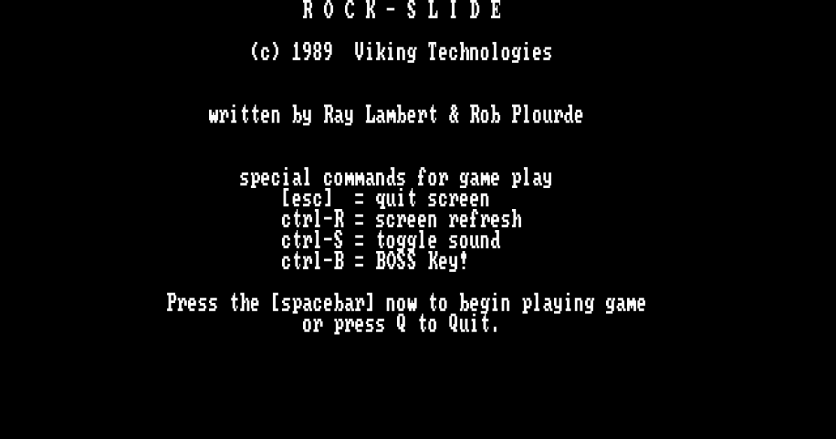 Rock-Slide | DOS games in browser